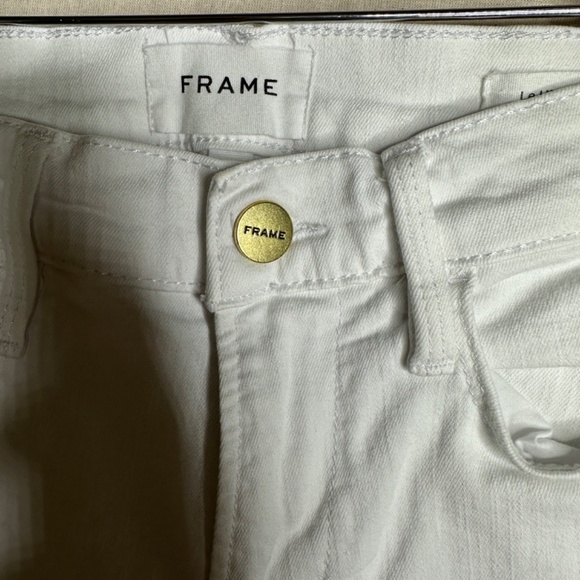 Frame Le High Straight Blanc Denim Jeans Women's Size 24 White - Picture 4 of 8